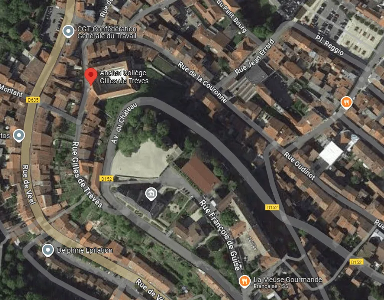 Plan Google Maps de l'emplacement du collège Gilles de Trèves.