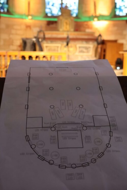 Photo du plan d'implantation des lumières