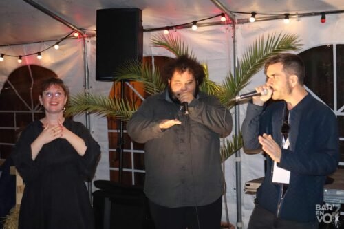 Lydie, BigBen et Paul pendant une improvisation beatbox et body percussions