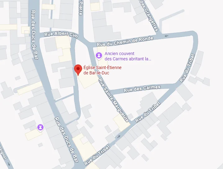 Plan de rue pour l'église Saint-Etienne